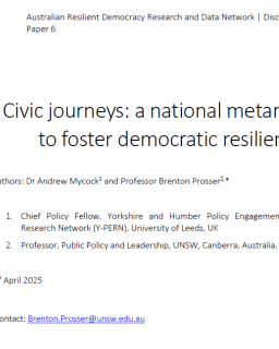 Australian Resilient Democracy Research and Data Network | Discussion Paper 6