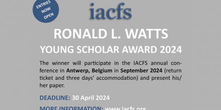 Entries open for the 2024 Ronald L. Watts – Young Scholar Award